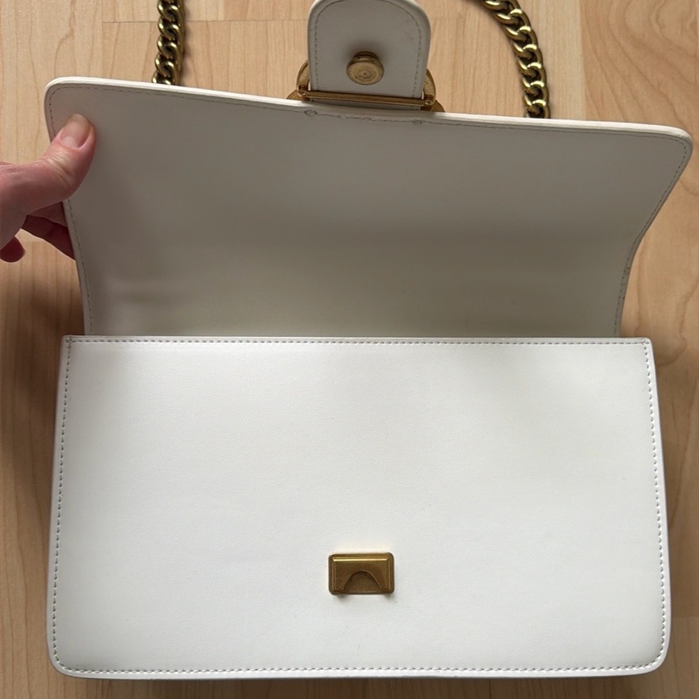 Pinko white leather crossbody shoulder bag purse - Picture 7 of 15